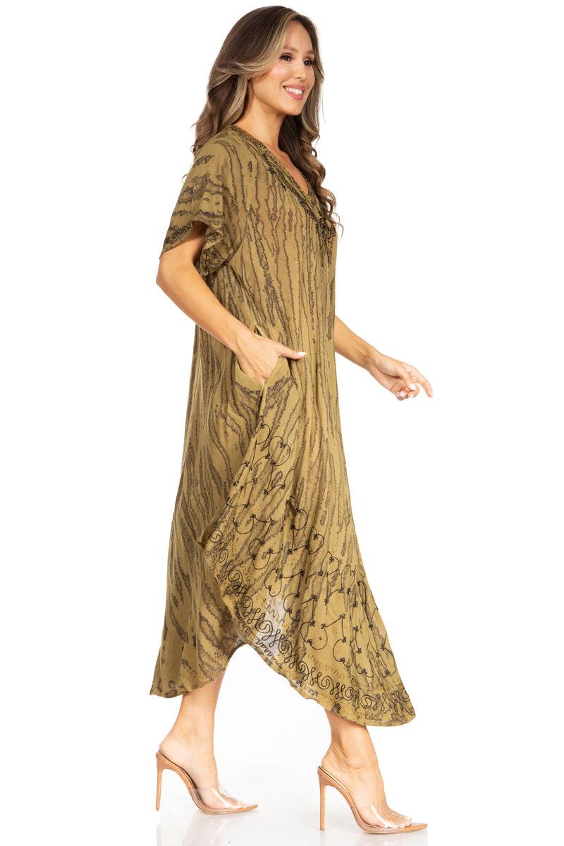 Sakkas Viveka Embroidered Caftan Dress