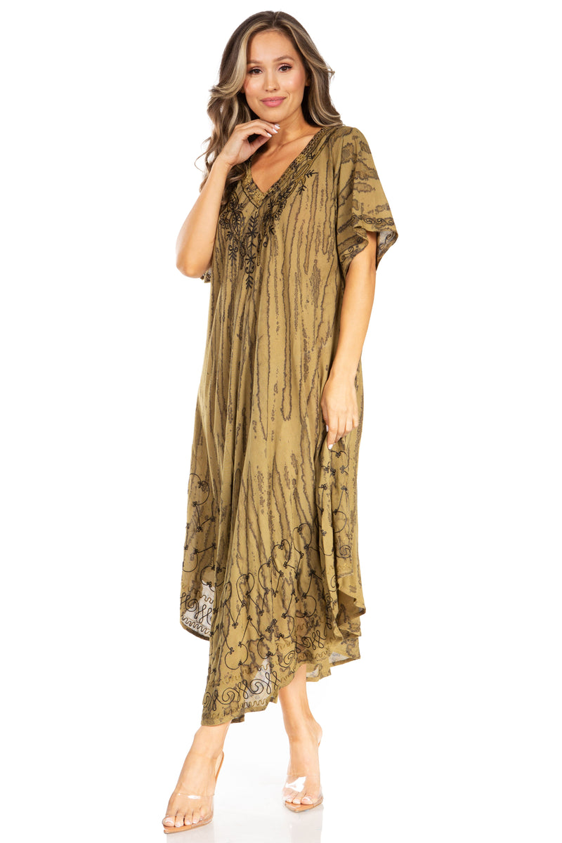 Sakkas Viveka Embroidered Caftan Dress