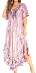 Sakkas Viveka Embroidered Caftan Dress#color_2-Lilac