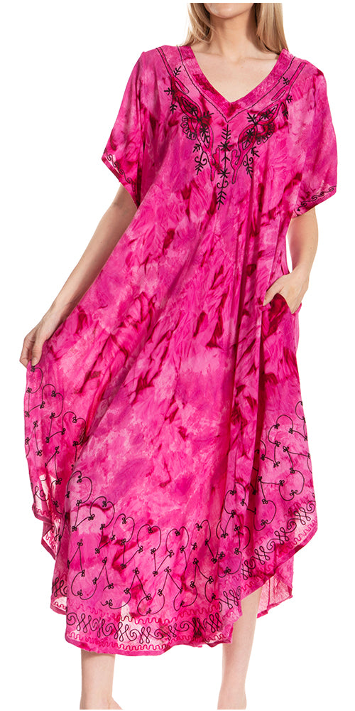 Sakkas Viveka Embroidered Caftan Dress