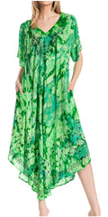 Sakkas Viveka Embroidered Caftan Dress#color_3-GreenGrey