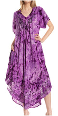 Sakkas Viveka Embroidered Caftan Dress#color_3-Purple