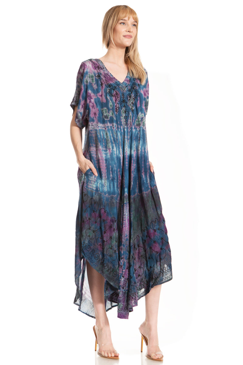 Sakkas Viveka Embroidered Caftan Dress