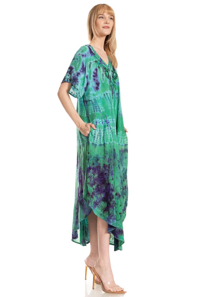 Sakkas Viveka Embroidered Caftan Dress