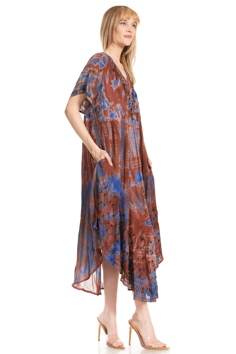 Sakkas Viveka Embroidered Caftan Dress