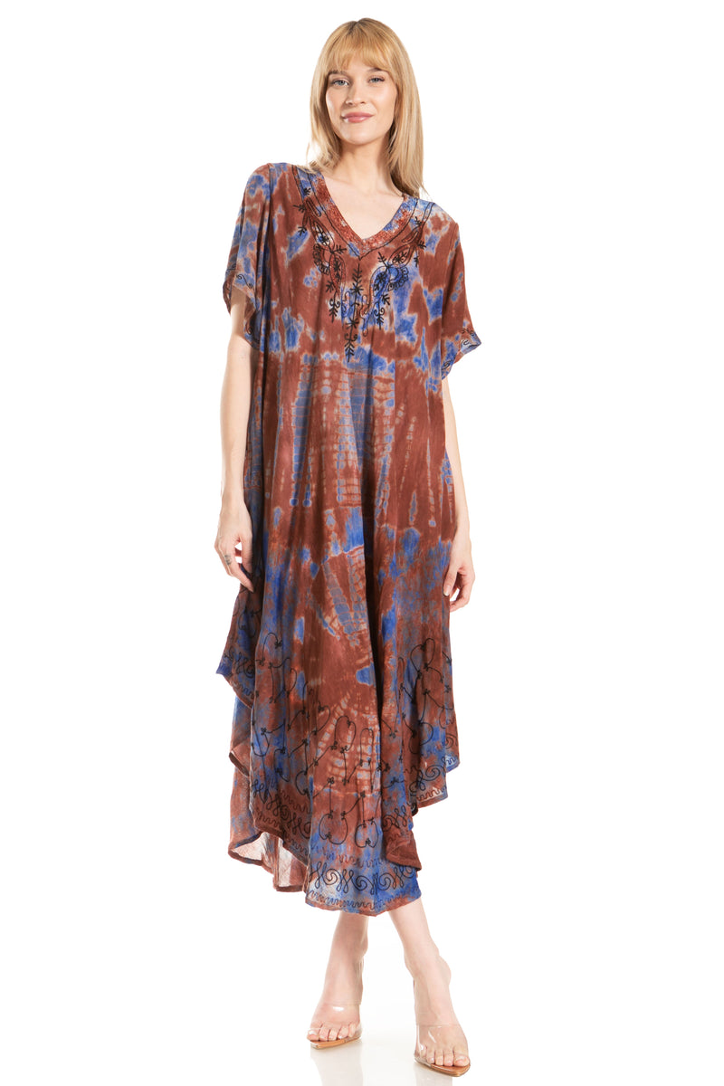 Sakkas Viveka Embroidered Caftan Dress