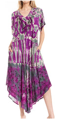 Sakkas Viveka Embroidered Caftan Dress#color_4-PurpleTurq