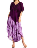 Sakkas Viveka Embroidered Caftan Dress#color_Purple