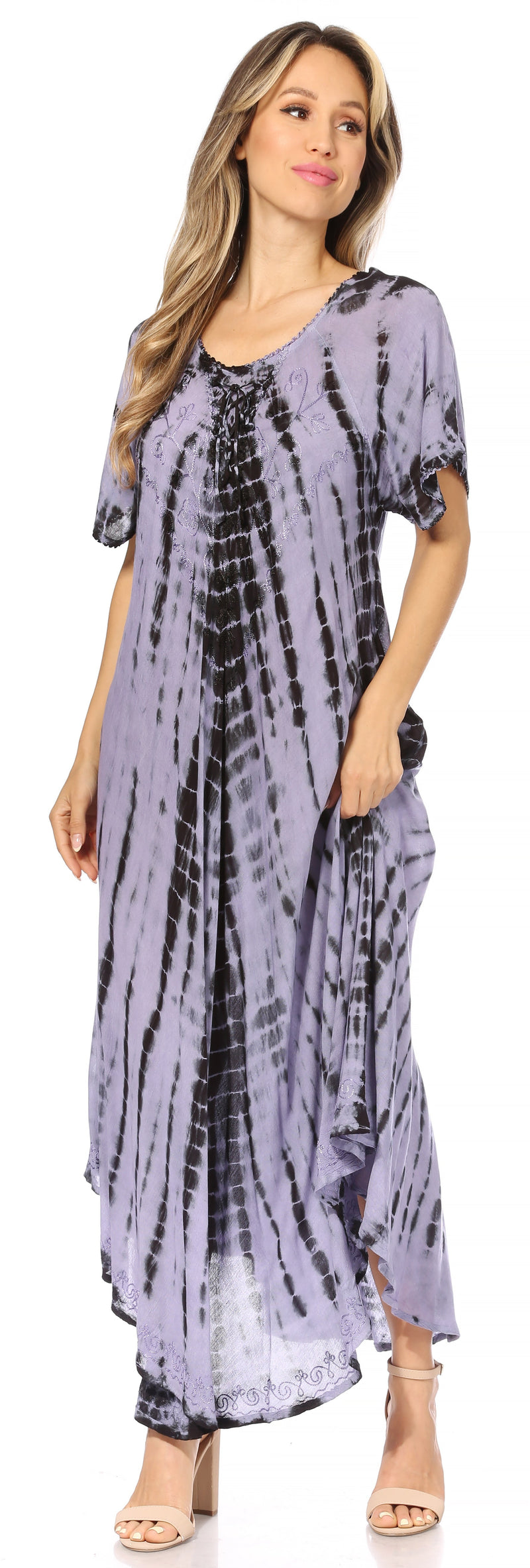 Sakkas Melika Tie Dye Caftan Dress