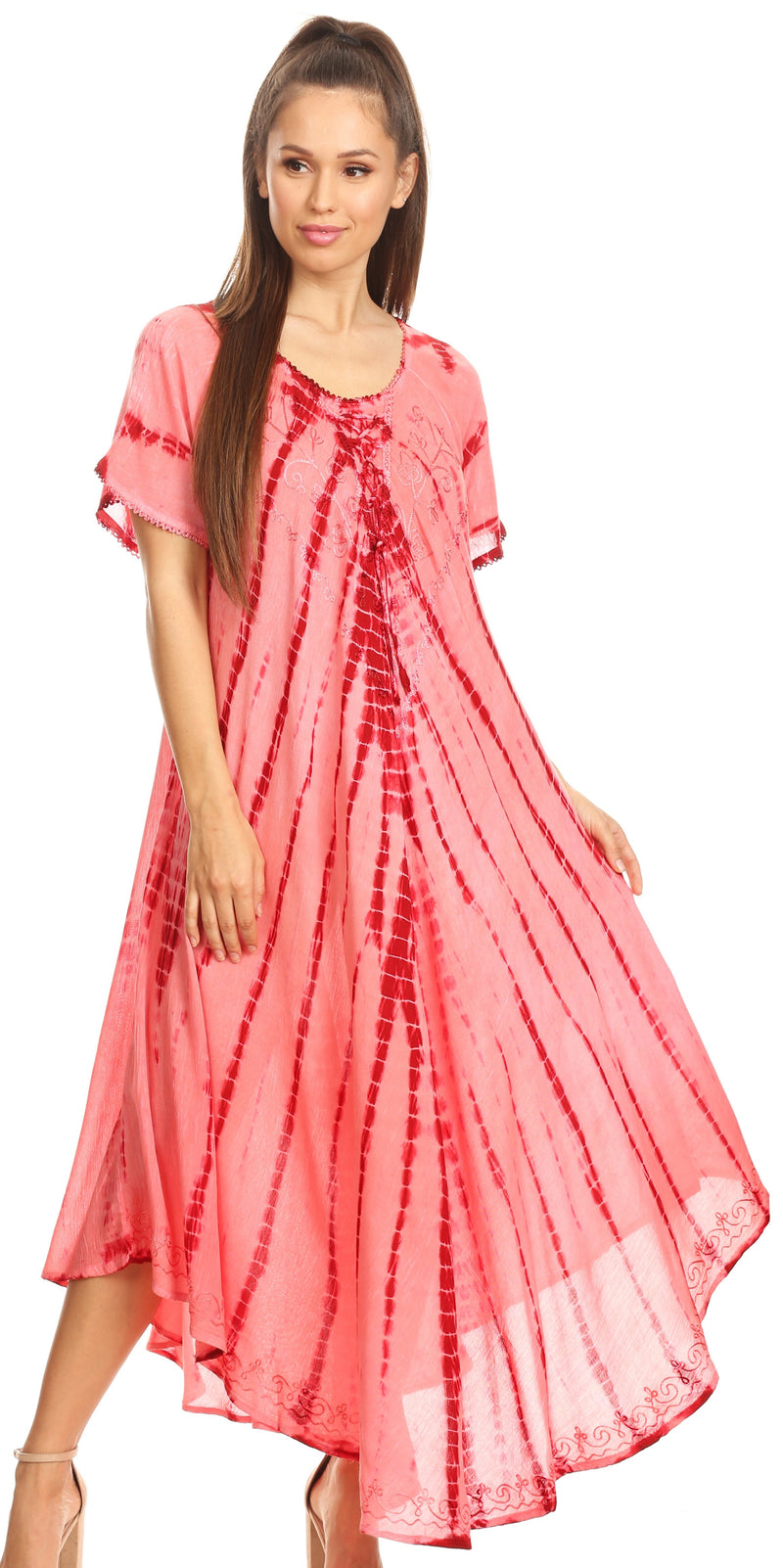 Sakkas Melika Tie Dye Caftan Dress