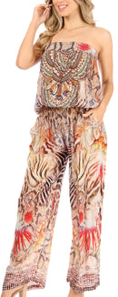 Sakkas Esha Women's Loose Sleeveless Floral Print Boho Casual Summer w/Pockets