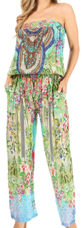 Sakkas Venus Women's Loose Sleeveless Floral Print Boho Casual Summer w/Pockets#color_483