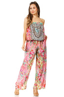 Sakkas Esha Women's Loose Sleeveless Floral Print Boho Casual Summer w/Pockets