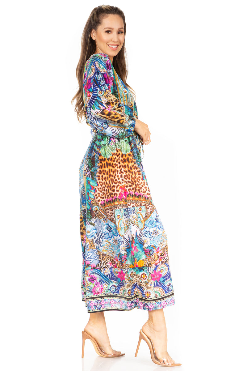 Sakkas Katty Floral Print Women's Boho Maxi Dress S/M / 558-Multi
