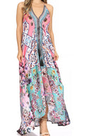 Sakkas Lizi Womens Maxi High-low Halter Handkerchief Long Dress Beach Party#color_414