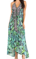 Sakkas Lizi Womens Maxi High-low Halter Handkerchief Long Dress Beach Party#color_449