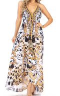 Sakkas Lizi Womens Maxi High-low Halter Handkerchief Long Dress Beach Party#color_CTM312-Multi
