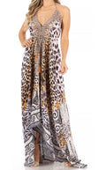 Sakkas Lizi Womens Maxi High-low Halter Handkerchief Long Dress Beach Party#color_ORBK248-Black