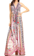 Sakkas Lizi Womens Maxi High-low Halter Handkerchief Long Dress Beach Party#color_ORPI264-Pink