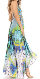 Sakkas Lizi Womens Maxi High-low Halter Handkerchief Long Dress Beach Party