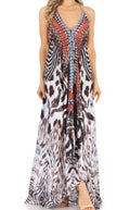 Sakkas Lizi Womens Maxi High-low Halter Handkerchief Long Dress Beach Party#color_ZW11-White