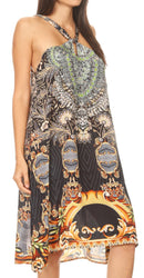 Sakkas Eva Women's Casual Summer Cocktail Boho Sleeveless Short Dress with Print