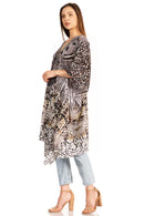 Sakkas Zeni Women's Short sleeve V-neck Summer Floral Print Caftan Dress Cover-up