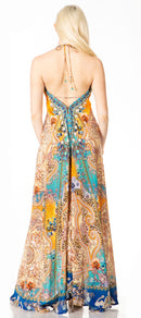 Sakkas Lizi 2 Women's Maxi High-Low Halter Handkerchief Dress Beach Party Vacation