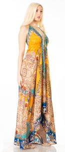 Sakkas Lizi 2 Women's Maxi High-Low Halter Handkerchief Dress Beach Party Vacation