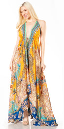 Sakkas Lizi 2 Women's Maxi High-Low Halter Handkerchief Dress Beach Party Vacation