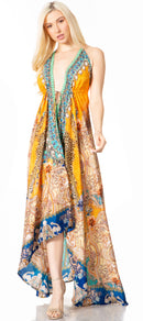 Sakkas Lizi 2 Women's Maxi High-Low Halter Handkerchief Dress Beach Party Vacation