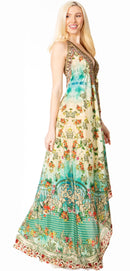 Sakkas Lizi 2 Women's Maxi High-Low Halter Handkerchief Dress Beach Party Vacation