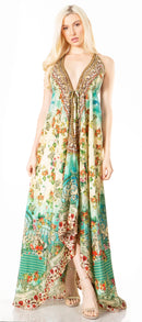 Sakkas Lizi 2 Women's Maxi High-Low Halter Handkerchief Dress Beach Party Vacation