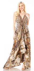 Sakkas Lizi 2 Women's Maxi High-Low Halter Handkerchief Dress Beach Party Vacation