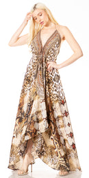 Sakkas Lizi 2 Women's Maxi High-Low Halter Handkerchief Dress Beach Party Vacation