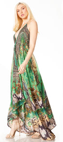 Sakkas Lizi 2 Women's Maxi High-Low Halter Handkerchief Dress Beach Party Vacation