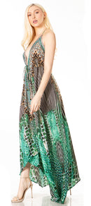 Sakkas Lizi 2 Women's Maxi High-Low Halter Handkerchief Dress Beach Party Vacation