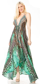 Sakkas Lizi 2 Women's Maxi High-Low Halter Handkerchief Dress Beach Party Vacation