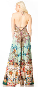 Sakkas Lizi 2 Women's Maxi High-Low Halter Handkerchief Dress Beach Party Vacation