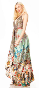 Sakkas Lizi 2 Women's Maxi High-Low Halter Handkerchief Dress Beach Party Vacation