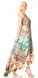 Sakkas Lizi 2 Women's Maxi High-Low Halter Handkerchief Dress Beach Party Vacation