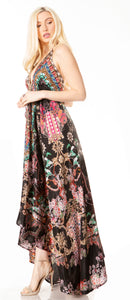 Sakkas Lizi 2 Women's Maxi High-Low Halter Handkerchief Dress Beach Party Vacation