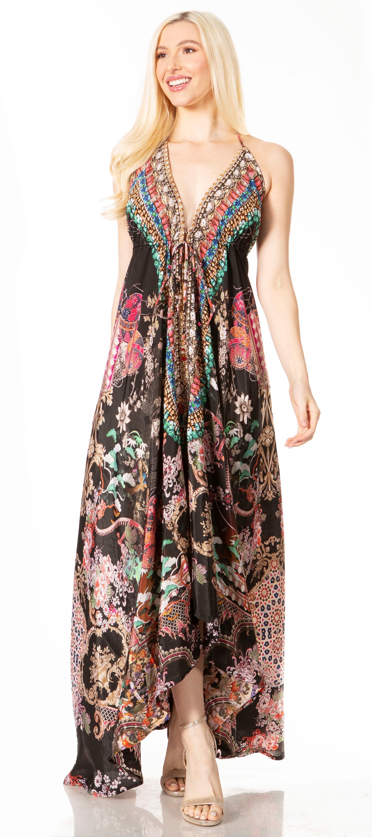 Sakkas Lizi 2 Women's Halter Maxi Dress for Beach and Vacation