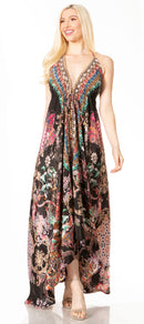 Sakkas Lizi 2 Women's Maxi High-Low Halter Handkerchief Dress Beach Party Vacation