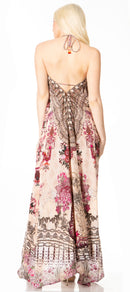 Sakkas Lizi 2 Women's Maxi High-Low Halter Handkerchief Dress Beach Party Vacation