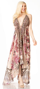 Sakkas Lizi 2 Women's Maxi High-Low Halter Handkerchief Dress Beach Party Vacation