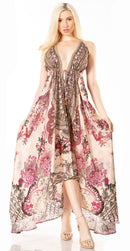 Sakkas Lizi 2 Women's Maxi High-Low Halter Handkerchief Dress Beach Party Vacation