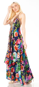 Sakkas Lizi 2 Women's Maxi High-Low Halter Handkerchief Dress Beach Party Vacation