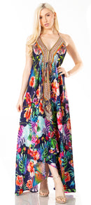 Sakkas Lizi 2 Women's Maxi High-Low Halter Handkerchief Dress Beach Party Vacation