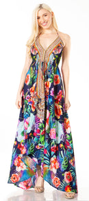 Sakkas Lizi 2 Women's Maxi High-Low Halter Handkerchief Dress Beach Party Vacation